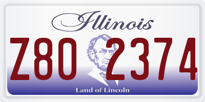 IL license plate Z802374