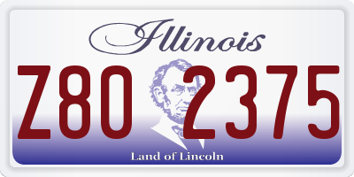 IL license plate Z802375