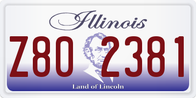 IL license plate Z802381