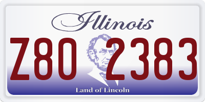 IL license plate Z802383