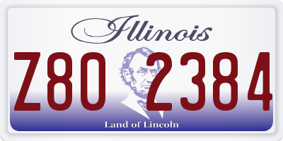 IL license plate Z802384