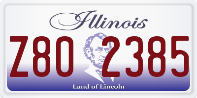 IL license plate Z802385