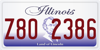IL license plate Z802386