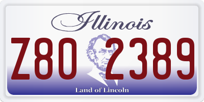 IL license plate Z802389