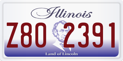 IL license plate Z802391