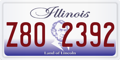 IL license plate Z802392