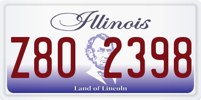 IL license plate Z802398