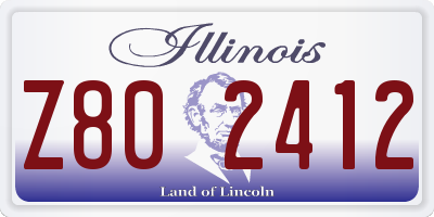IL license plate Z802412