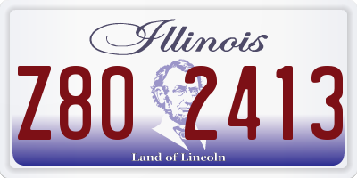 IL license plate Z802413
