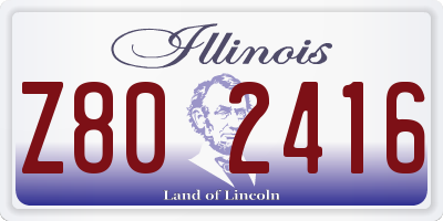 IL license plate Z802416