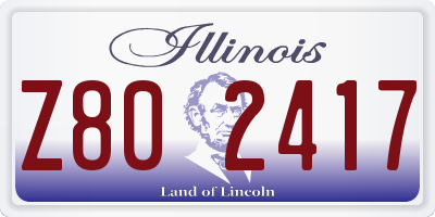 IL license plate Z802417