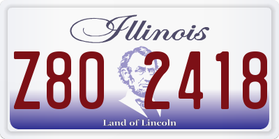 IL license plate Z802418