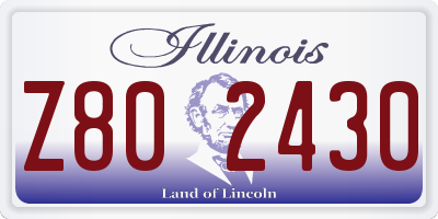 IL license plate Z802430