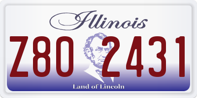 IL license plate Z802431