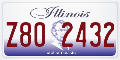 IL license plate Z802432
