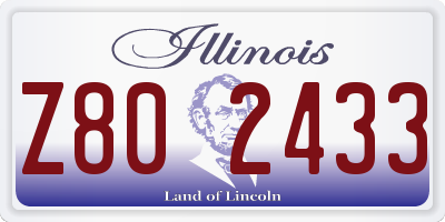 IL license plate Z802433