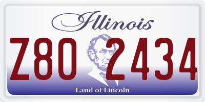 IL license plate Z802434