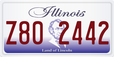 IL license plate Z802442