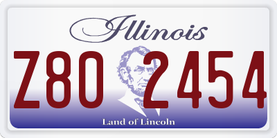 IL license plate Z802454