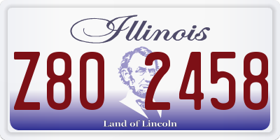IL license plate Z802458