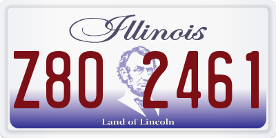 IL license plate Z802461