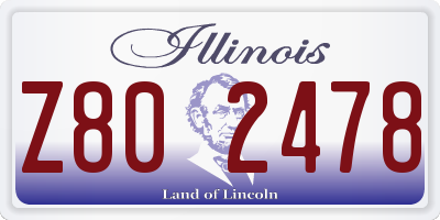 IL license plate Z802478
