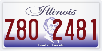 IL license plate Z802481