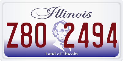 IL license plate Z802494
