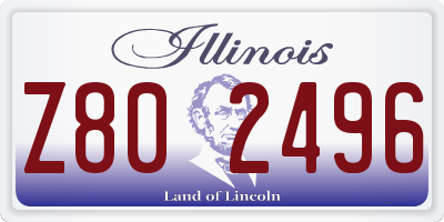 IL license plate Z802496