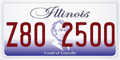 IL license plate Z802500