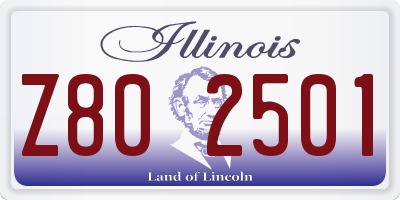 IL license plate Z802501