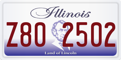 IL license plate Z802502