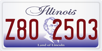 IL license plate Z802503