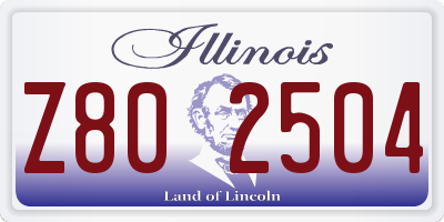 IL license plate Z802504