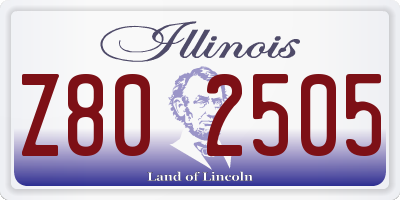 IL license plate Z802505