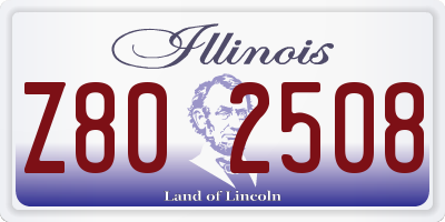 IL license plate Z802508