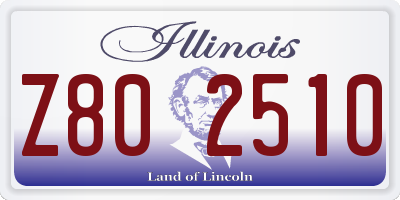 IL license plate Z802510