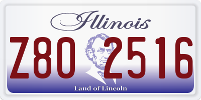 IL license plate Z802516