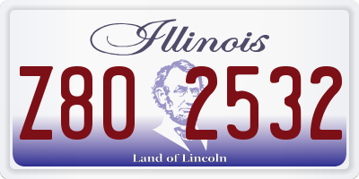 IL license plate Z802532