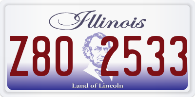 IL license plate Z802533