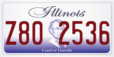 IL license plate Z802536