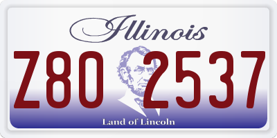 IL license plate Z802537