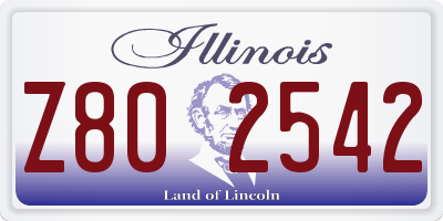 IL license plate Z802542