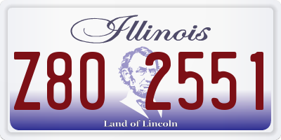 IL license plate Z802551
