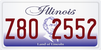 IL license plate Z802552