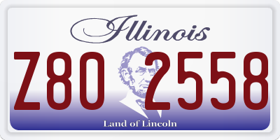 IL license plate Z802558