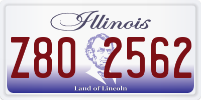 IL license plate Z802562