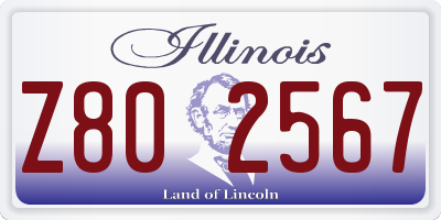 IL license plate Z802567