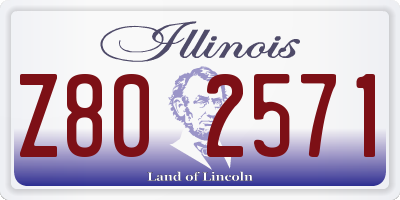 IL license plate Z802571