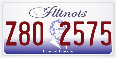 IL license plate Z802575